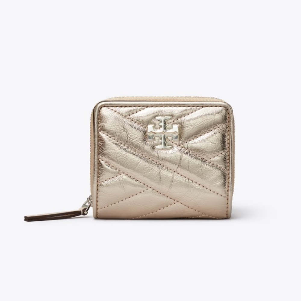 TORY BURCH Kira Chevron Metallic Bi-fold Wallet